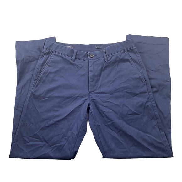 J.Crew Pants Men W31 L30 Blue Flex Straight Leg Chino TrueTemp NWT BZ231 - Picture 1 of 14